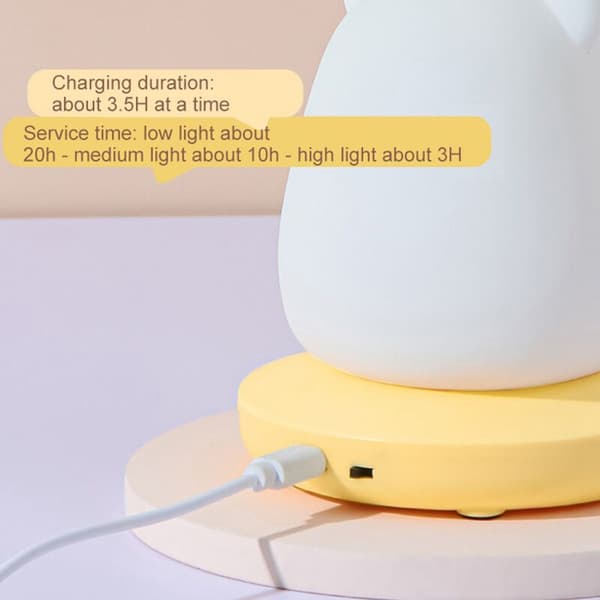 Sød dyreformet LED-silikonenlampe til soveværelset til børn - Natlampe med touch-sensor og dæmpbar lysstyrke - Panda
