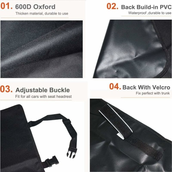 Universal Vanntett Bagasjerommatte med Bumperklaff, Passer Biler, 4x4, Stasjonsvogn, Lastebil, Hatchback, SUV (Lang, Svart) - Fei Yu