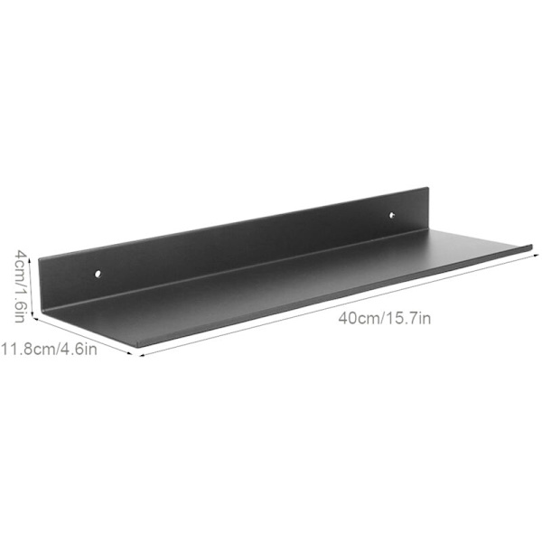 Vægmonteret badeværelseshylde i aluminium, opbevaringsarrangør, badeværelsestilbehør 40cm