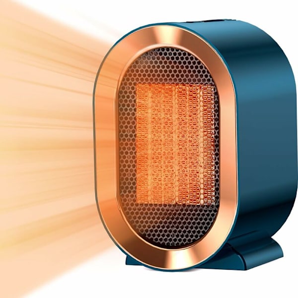 Mini Energibesparende Blæseovn Elektrisk Blæseovn Blæseovn 220V 1200W 2 Tilstande til Stue, Soveværelse, Badeværelse [Sikkerhed - Stille - Blå]
