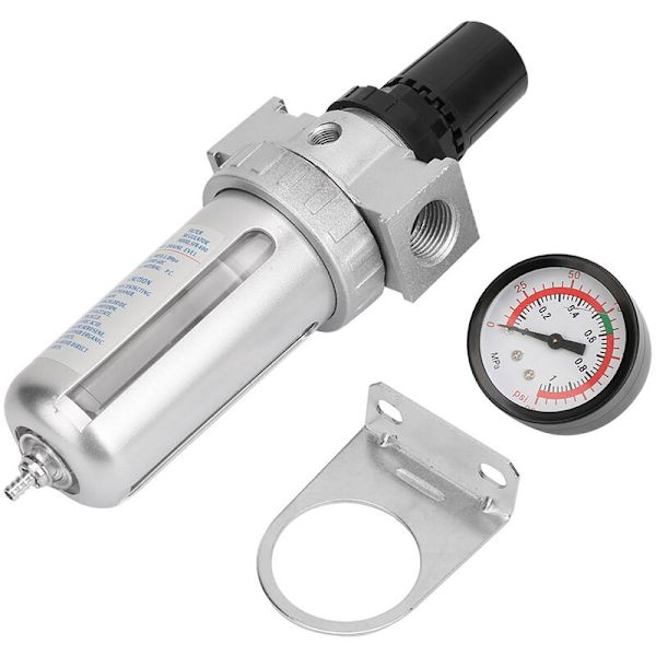 1/2\" BSP Luftkompressor Vandfilter Regulator med Monteringsstik