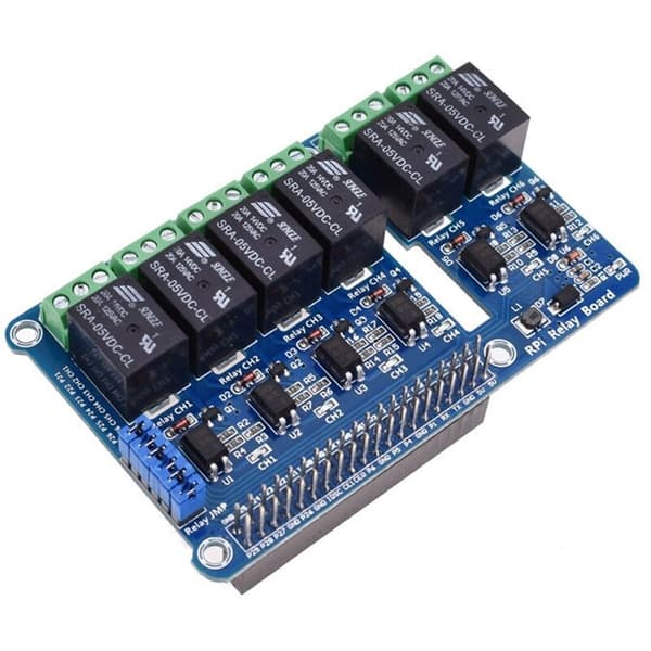 RPi 6-kanals reläkontrollpanel modul expansionskort för 3 2 A+B+2B 3B