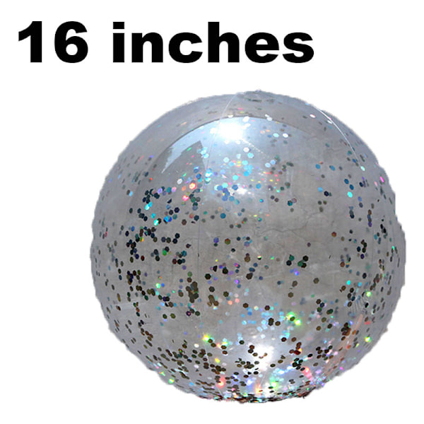 Uppblåsbar Strandboll Glitter Strandbollar Konfetti Sekvenser Transparent Strandboll Pool Leksaker Vattenlek Inomhus Utomhus Födelsedag Sommarfest Favoriter för Barn