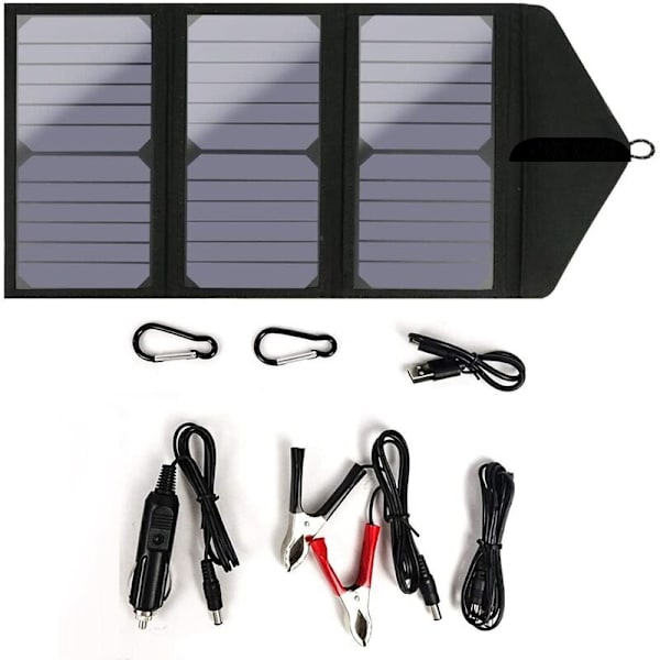 30W 20V Utomhus Solvikbar Väska Bärbar Monokristallin Silikon Dubbel USB Solladdare Panel Vikbar Väska