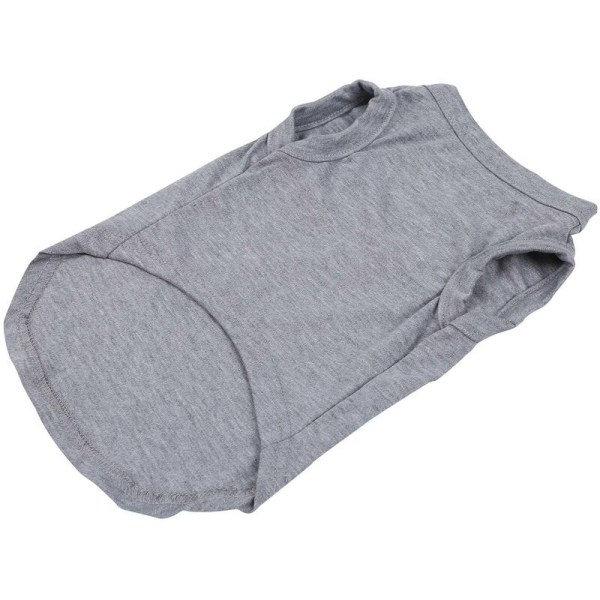 Sommarkläder T-shirt Valp Bomulls Väst Dräkter Färger: Grå Storlekar: L