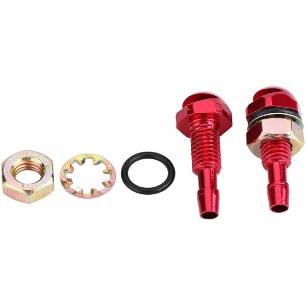 2pcs Windshield Spray Nozzles Universal Car Aluminum Alloy Front Windshield Wiper Jet Nozzle Replacement Kit(red)