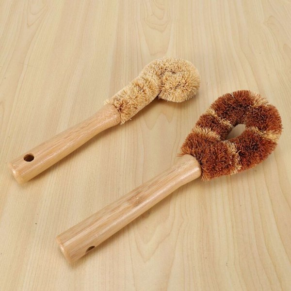 Köksrengöringsborste, Diskborste, Sisal Valnötsfiber Diskskrubb för Grönsaker Frukt Gryta
