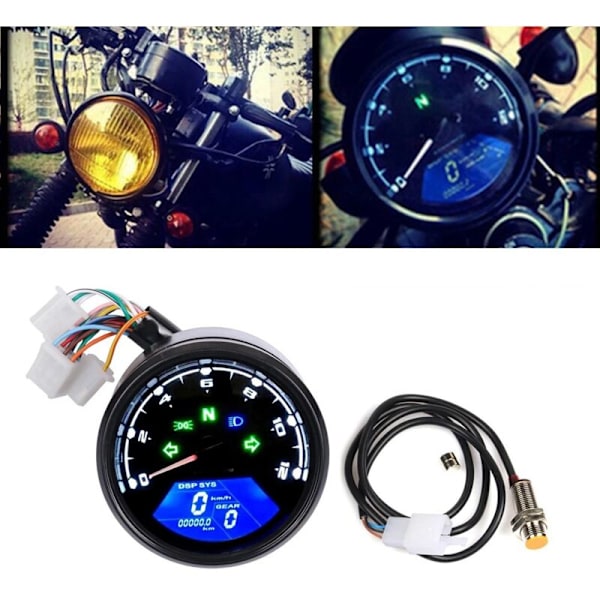 LCD motorsykkelinstrument Odometer Tachometer Digital speedometermåler med induksjonssensor