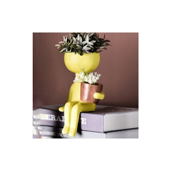 Indendørs udendørs hovedplanter potteharpiks sukkulent planter vase statue haveindretning skulptur