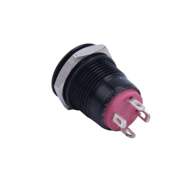 12V 2A 9,5 mm LED-metallhette Momentary Power Button Switch DIY Bilmodifisert, Rød