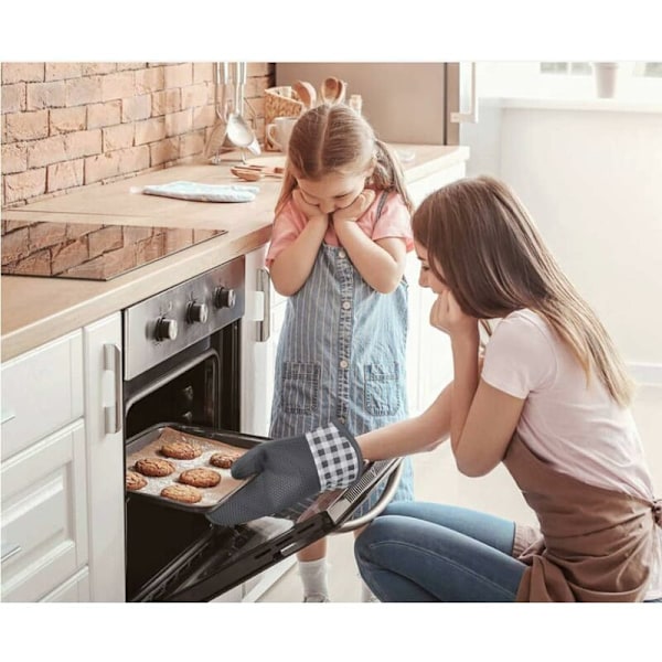 Silikonugnsvante, Ugnsvante Grytlappsugnsvantar Ugnshandskar Gant Grytlapps Handskar Isolerad Kök Tjock Ugnsvante för BBQ Matlagning Handskar Profe