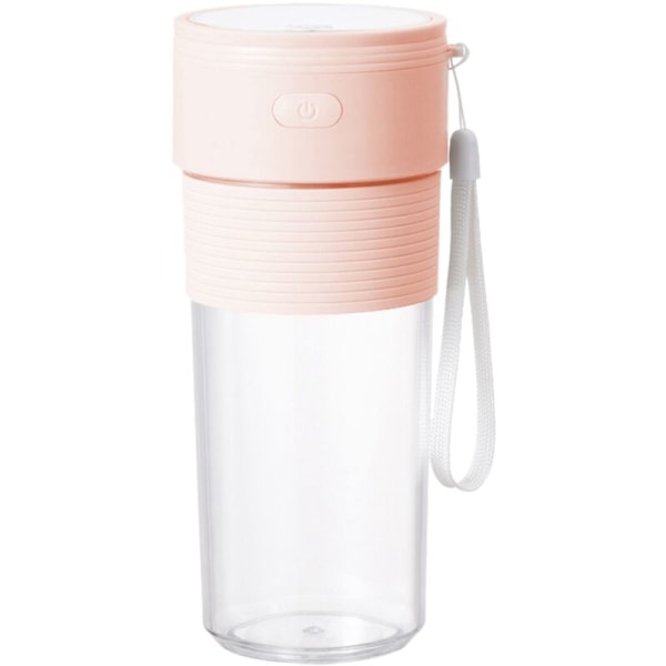 Bærbar Blender Smoothies Juicer 300ml med USB-oppladbar for Hjemmekontor Sportsreiser Utendørs, Rosa