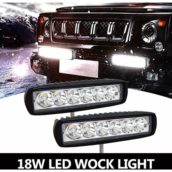 LED arbeidslys LED-list 12V 18W 15cm LED bilspotlight Vanntett IP67 Spot tåkelys LED arbeidslys for 4x4 motorsykkel bil lastebil traktor SUV båt