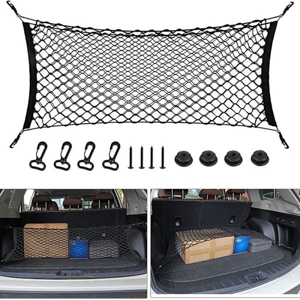 Bagagerumsnet, 35-48 tommer konvolut stil bagagerum organizer opbevaring bagklap elastisk justerbar til biler SUV