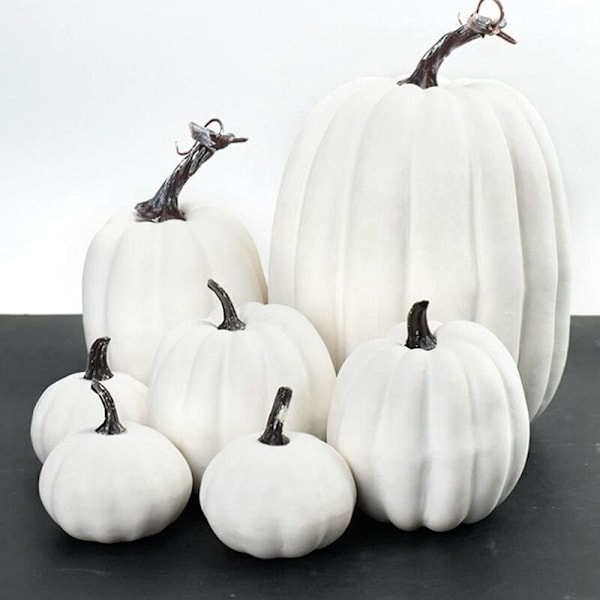 Halloween valkoinen keinotekoinen kurpitsa koriste vaahto työpöytä kurpitsa sydän kiitospäivä Halloween koriste 7 kappaletta