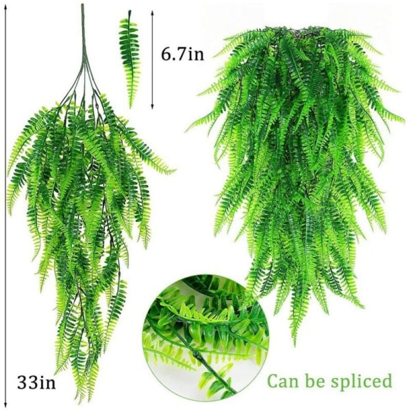 33 tommers persiske bregneblader vinstokker rom hengende dekorasjon kunstig planteblad gress bryllupsfest balkongdekorasjon