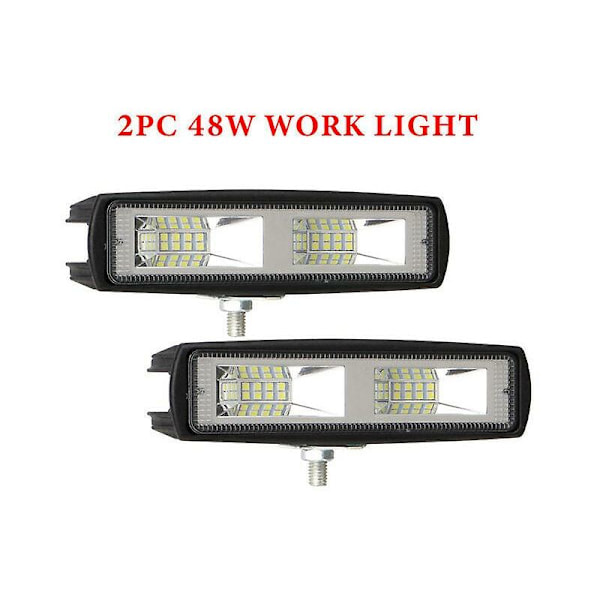 48W LED-lykt arbeidslys LED-lys tåkelys 12-30V for motorsykkel lastebil båt traktor tilhenger terrengkjøring arbeidslys LED 2 stk