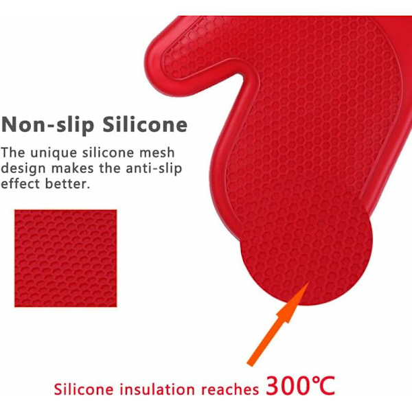 SiliCone-lämmönkestävät uuninlapaset, uuninlapaset, uuninlapaset, uuninlapaset, paksut keittiön eristyslapaset, uuninlapaset grillaukseen, ruoanlaittoon, ammattilaiset