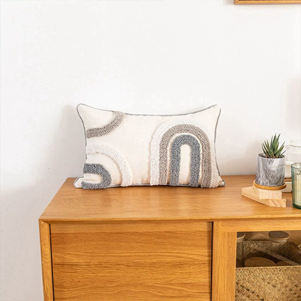 Nordisk Bohem-stil Sofa Dekorativ Putetrekk Polstring Broderte Kvast Putetrekk Romdekor-1