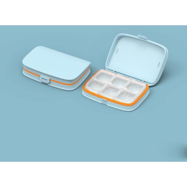 6 små bärbara pilleraskar med medicinförvaringsbehållare i reducerad storlek