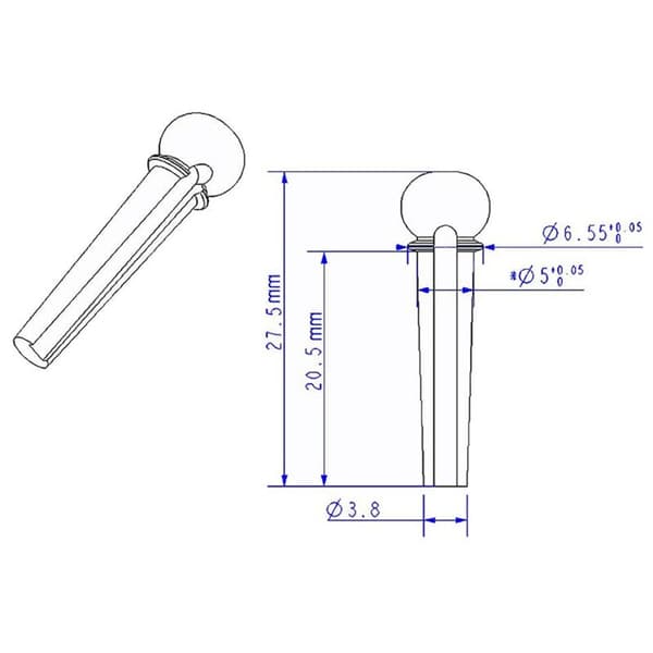 Guitarbroer Pins 18 stk. Messing End Pin til Akustisk med Pin Puller