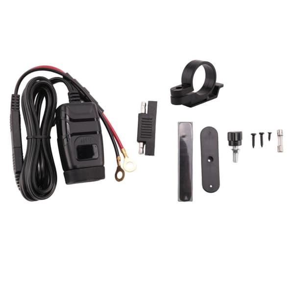 QC3.0 USB + Type-C-oplader Vandtæt Celleanlæg Oplader USB-stik med Voltmeter Rød