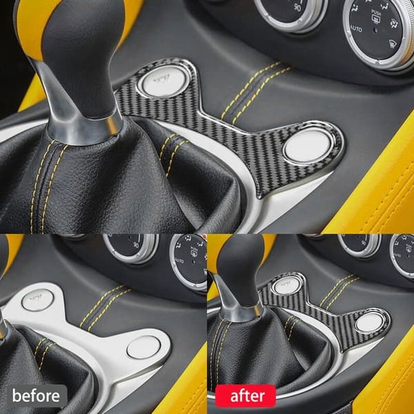 til 370Z 2009-2020 Fiber Stickers Gear Shift Panel Cover Trim Frame Bil Interiør Tilbehør Sort
