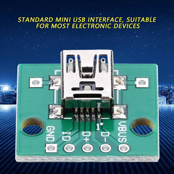 10 stk. DIP-stikadapterkonverter Mini USB til DIP-adapter USB Breakout-kort 5P til 2,54 mm printkort DIY USB-strømforsyning