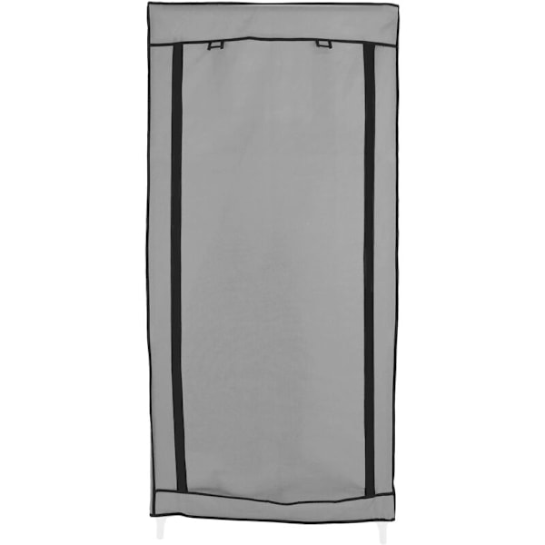 Tygförvaringsgarderob 70 x 45 x 155 cm grå med rulldörr