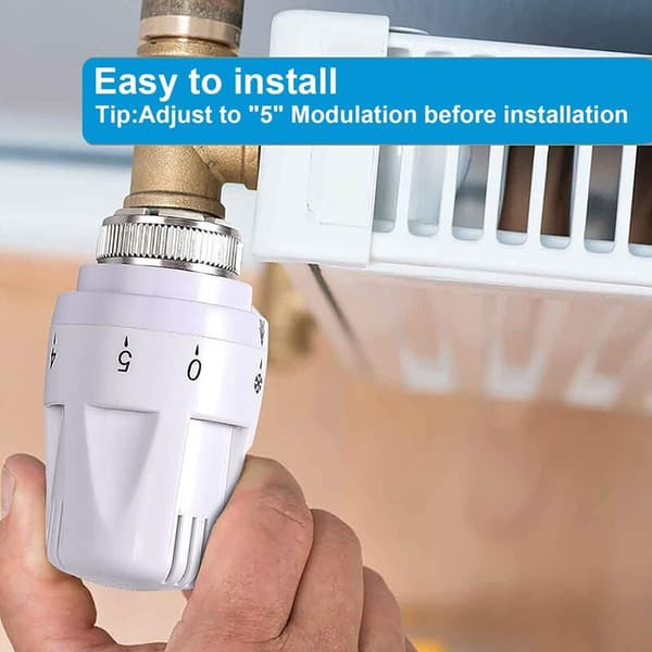 Sett med 4 tilkoblede termostater, termostatventiltilbehør, radiatortermostathode, radiatorventilutskiftningshode for termostat M30 x
