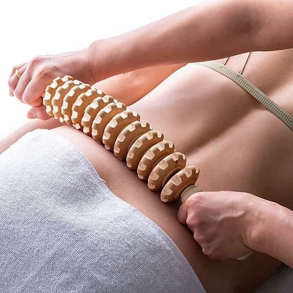 Fitnessutrustning, Anti-cellulittillbehör Rullmassager Anti-cellulitmassage Lår Trä Terapi, Bärbar Böjd Massageapparat - 44 cm - RWFitnes