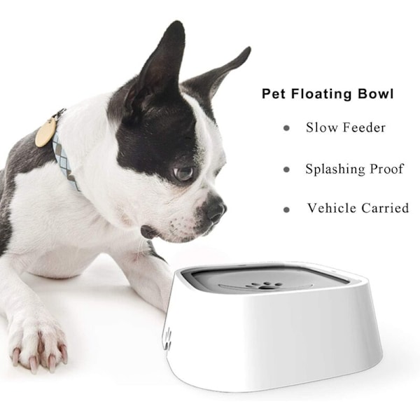 Vattenbehållare för hundar, bärbar kattmatskål, flytande vattenskål, långsam vattenmatare, dispenser, anti-överflöde, bärbar fontän för husdjur, bil, hund & katt
