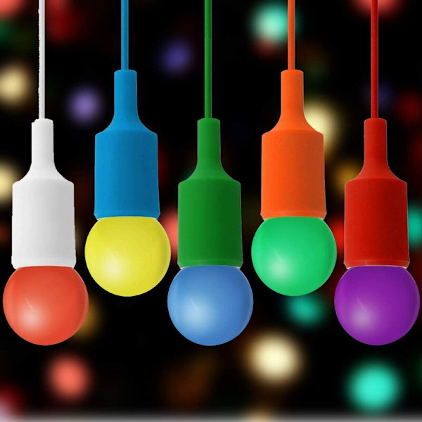 Paket med 10 B22 2W LED-lampor, Färgade Energisnåla Glödlampor, Julbelysning, Girlanglampor Röd, Gul, Blå, Grön, Lila