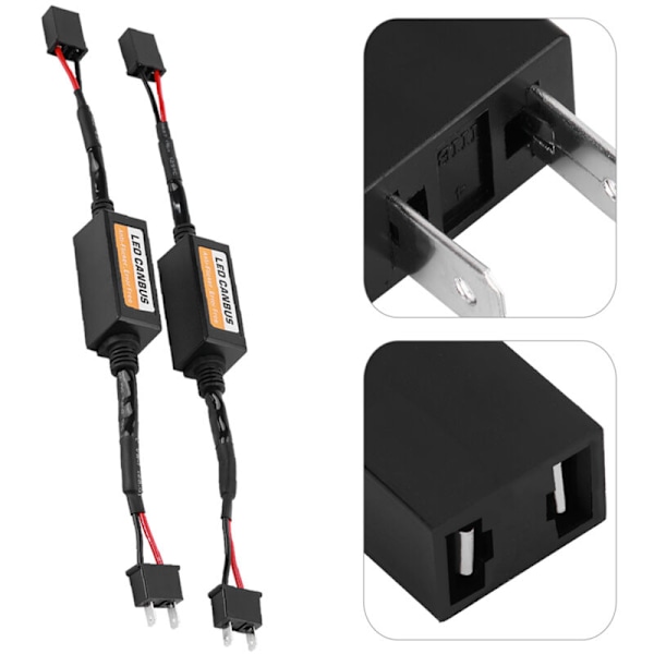 2 stk Canbus LED Forlygte Dekoder Enhed Anti-Flimmer Modstande Fejl Canceler til H7