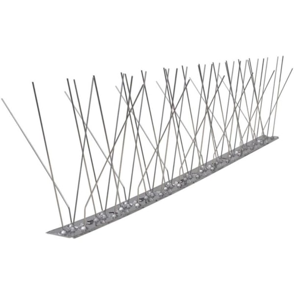 Rostfritt Stål Anti-Duva Fågelpiggar Total Längd 3 Meter 6 Stycken 50cm Anti-Fågelpiggar med Klicklås och Förutbestämda Brytpunkter