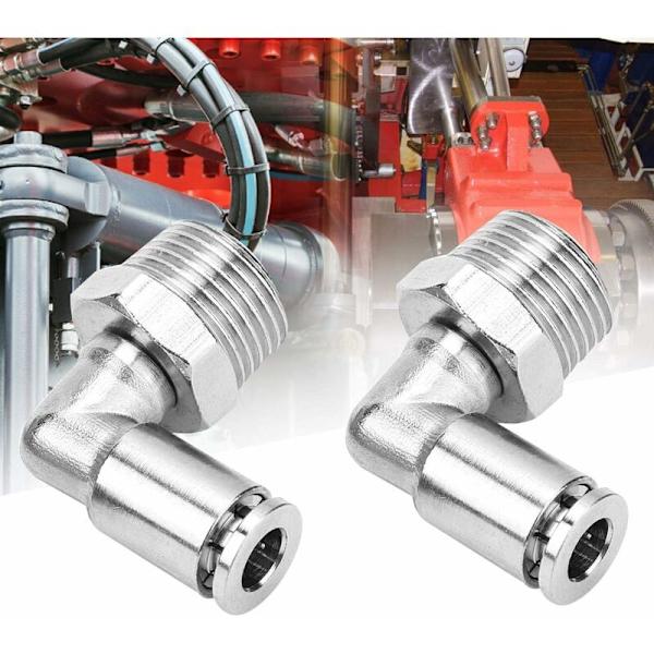 4 st All-Koppar Nickelförkromade Snabbkopplingsslangkopplingar 4mm Pneumatisk Snabbkoppling + 90 Grader BSP Hantråd (M5)