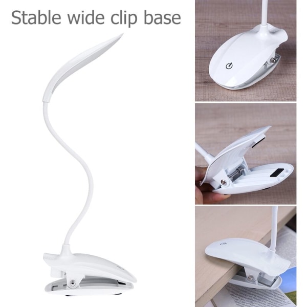 Blå skrivebordslampe LED-bordlampe USB 16 LED-bordlampe med klips Leselampe Lesing LED-skrivebordslampe