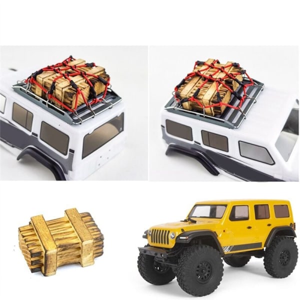 2 st RC Bil 1/18 Skala Tillbehör Dekoration Träpall Trä Låda Mini Leksak för Axial UTB18