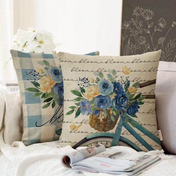 18 x 18 Putetrekk Sett med 4 Gårdsputer Hjemmeinnredning Dekorasjoner for Sofa Sofa