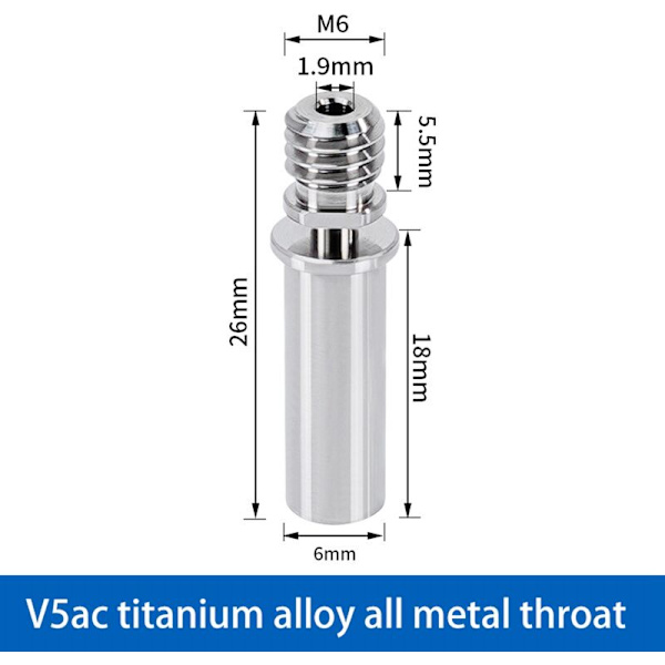 3D-printerdele V5AC Titaniumlegering Helt metal varmeafbryder opvarmning til 3D-printer