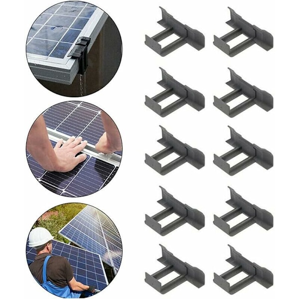 10 st Solpanel Vattenavloppsklipp Vattenavloppsränna Rengöringsklipp - Vattenavloppsklipp - Fotovoltaiska Paneler - 35mm