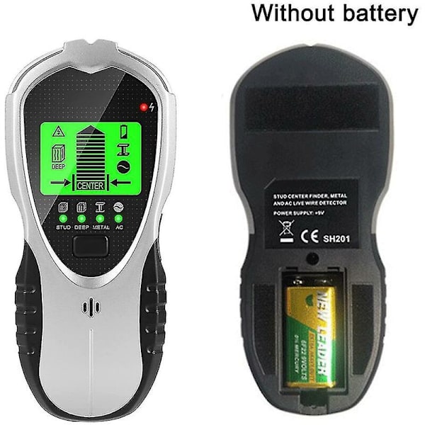 Kabeldetektor Väggskanner Detektor 4 i 1 Multifunktionell Med Lcd-display Ljudlarm, Metalldetektor För Metall Trä Ström  Mo