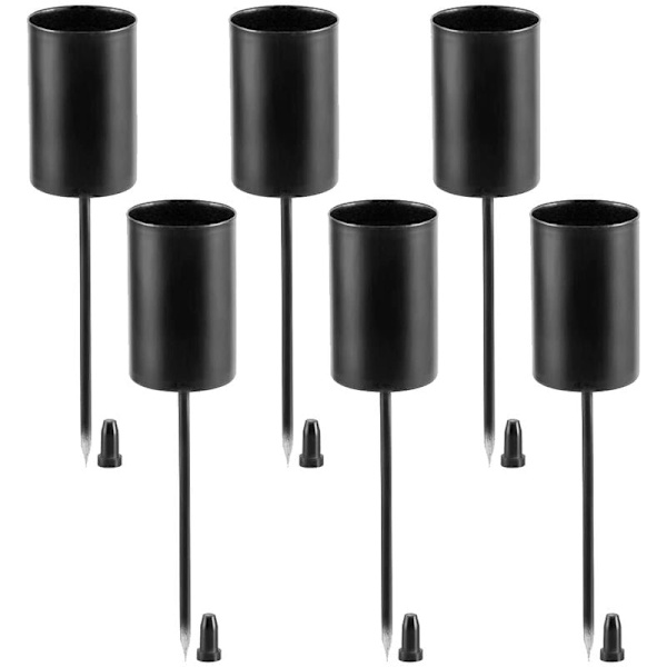 Lys, Kronen af, Lysestage, Kronen af, Lysestage, Spidslys med Spid, 6 Clips Sort