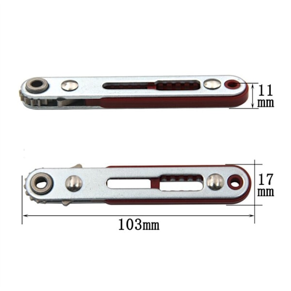 Mini Flat Head Ratchet Wrench, 90 Graders Offset Skrutrekker, Håndtak med Bits, Dobbel Driv, Håndverktøy