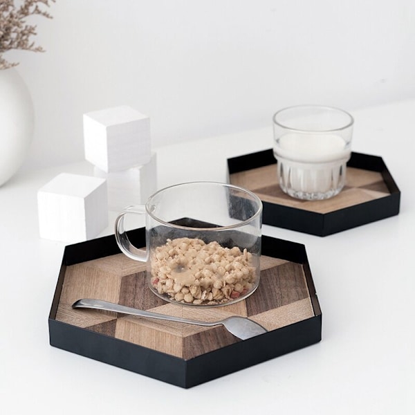 Nordisk Vind Dekorativ Trebrett, Bakstbrett, Kunstutstillingsplate, Middagsplate, Trefiberplate