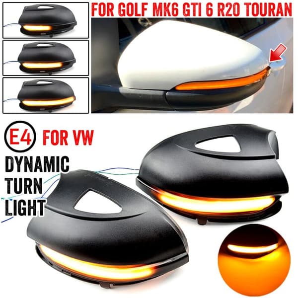 LED Side Wing Dynamisk Blinklys Sidespejl Indikator Til-GOLF 6 VI MK6 R Line R20