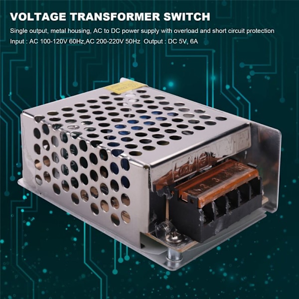 AC-DC 5V 6A Säädetty Kytkentävirtalähdemuunnin LED-näyttöön
