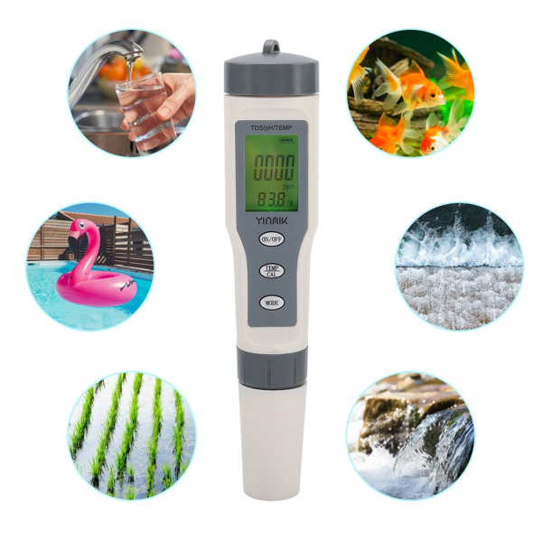 3 tommer bærbart digitalt PH-termometer Vandkvalitetstester Renhedstestpen
