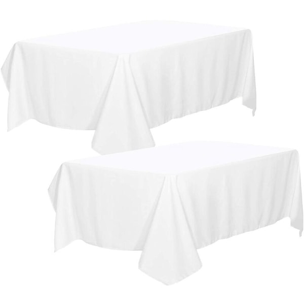 2-delt bordduksserie - Borddekke - Maskinvaskbar - Perfekt for fester, arrangementer, bryllup og restauranter Hvit