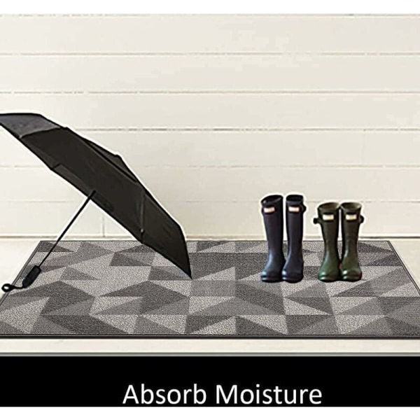 Skridsikker dør måtte indendørs 60x90 cm blød dør måtte maskinvaskbar absorberende og modstandsdygtig grå dør måtte udendørs til indgang, trapper, gang, gård